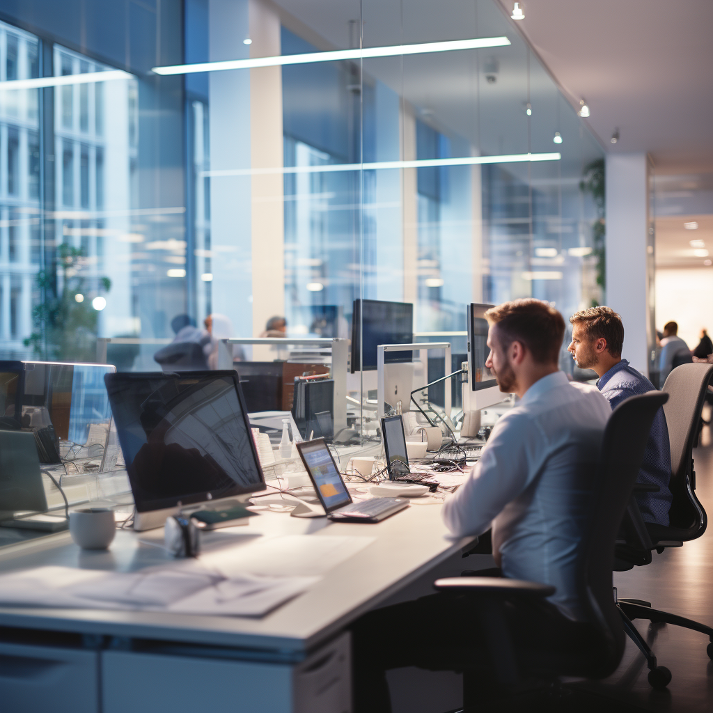 Itinai.com it company office background blured photography by 392d7806 596c 4c64 a1ae 56d85025c3f2 0